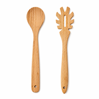 Ensemble de cuillères à pâtes en bambou ajourées, ustensiles de cuisine écologiques pour salades et spaghettis, avec trou de suspension, vente en gros