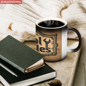 Mug en céramique noir givré 11 oz, tasse à changement de couleur activée par la chaleur, prêt pour la sublimation et la création de motifs personnalisés - Product Image 3