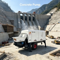 Pompe électrique portable haute performance pour le transport de béton dans les travaux de construction avec une productivité de 18-60 m³/h et une garantie d'un an