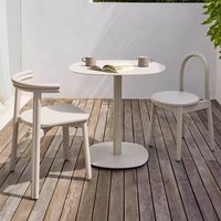 Ensemble table et chaises d'extérieur en alliage d'aluminium pour cour, jardin, terrasse, gîte, restaurant, mobilier commercial, résistant à l'eau et au soleil