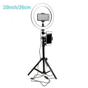 Mini anneau lumineux LED USB 10'' avec télécommande, éclairage photographique, lumière de maquillage pour filles avec trépied - Product Image 2