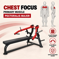 Presse à pectoraux plate à charge libre avec bras indépendants pour les séances de musculation sur banc en salle de sport commerciale