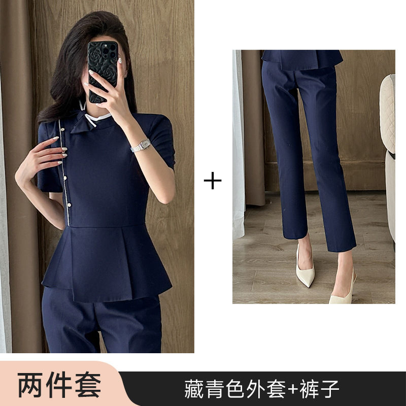Navy blue jacket and trousers