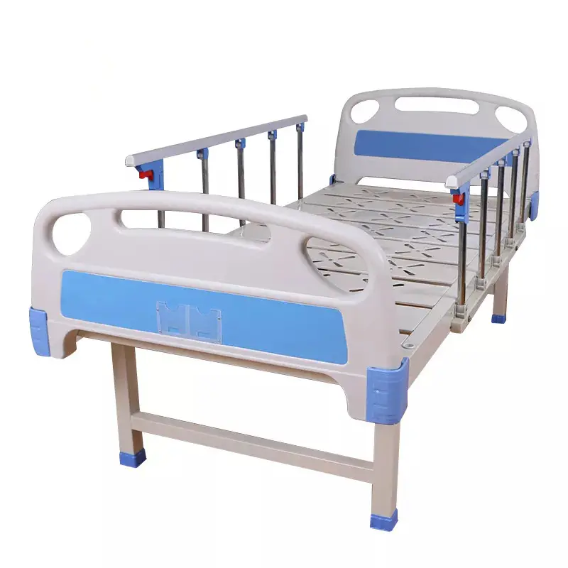 Pabrik Produksi Sederhana Manual Engkol Tempat Tidur Datar Pemulihan Rumah Sakit Medis Tempat Tidur Keperawatan untuk Orang Tua