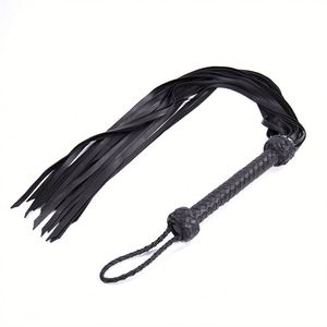 Fusta Ecuestre de Cuero de Oveja Suave, Fusta de Cuero para Juegos de Adultos, Productos Sexuales BDSM, Trenzada, 87 cm - Product Image 6