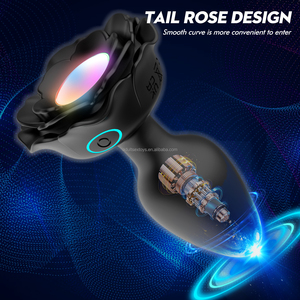 Rose Vibrateur LED Plug Anal Sex Toys Light Up Butt Plug Vibrateur 10 Modes de Vibration Butt Plug Avec Lumière - Product Image 4