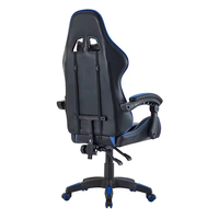 Ensemble chaise et table de jeu exécutives modernes en cuir blanc et bleu avec fonction inclinable et coussin de jeu