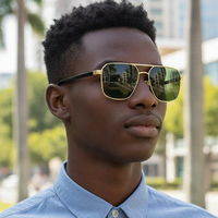 Lunettes de soleil polarisées haut de gamme 2026 pour hommes et femmes, monture carrée en métal, branches en acétate, protection UV 400, idéales pour la conduite