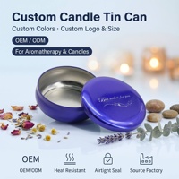 Boîtes en fer blanc rondes pour bougies avec couvercle, 4oz, 8oz, 16oz, 20oz, personnalisables avec logo, pour cadeaux