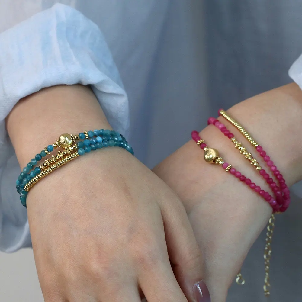 Pulseira de pedra natural, nova pulseira colorida de pedra natural com pedras preciosas ajustáveis, bracelete feminino