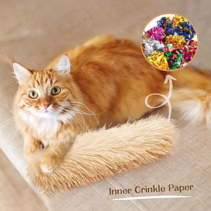 Gato de peluche ecológico largo y suave, juguetes para gatos, juguetes de almohada con papel arrugado - Product Image 4