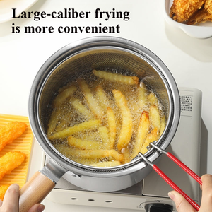 Friteuse en acier inoxydable 304, filtre en métal, outils de cuisine, tempura, frites, pot à soupe, stockage, grande capacité, lave-vaisselle - Product Image 4