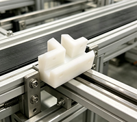 Bloc de positionnement en U en nylon PA6 usiné CNC sur mesure, 20 mm 8 mm, glissière de guidage en plastique résistante à l'usure pour automatisation de découpe et convoyeur