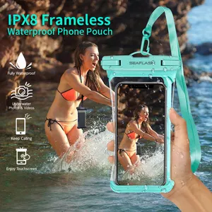 Funda de teléfono a prueba de agua ecológica vendedora caliente coreana bolsa de natación IPX8 bolsa impermeable para teléfono móvil