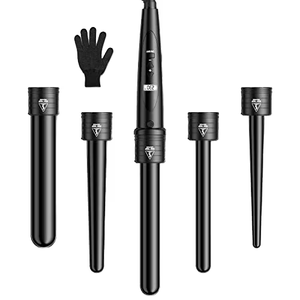 Fer à friser électrique professionnel 5 en 1 interchangeable en céramique LED, outils de coiffage 5 en 1, écran LCD, fer à friser à têtes multiples - Product Image 1