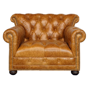 Sillón Clásico de Cuero con Construcción Resistente y Acolchado Confortable para Decoración Tradicional del Hogar - Product Image 2