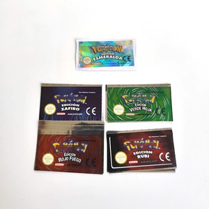 Pegatinas Metálicas Holográficas para Cartuchos de Juego ESP en Español, Versiones Leaf Green, Fire Red, Ruby, Emerald y Sapphire para GBA Game Boy Advance - Product Image 1