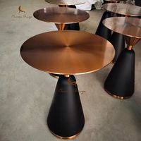 Table basse ronde italienne moderne de luxe Table d'appoint ronde en métal et acier inoxydable pour salon