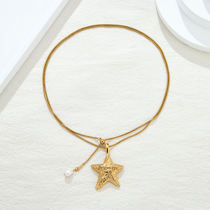 Collana con Ciondolo a Forma di Stella Marina Promise Me in Acciaio Inossidabile 18k, Gioiello di Moda per Vacanze Oceaniche 2026 - Product Image 2
