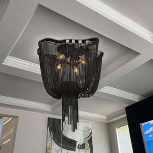 Lustre décoratif à pampilles, éclairage de chaîne d'hôtel, pendentif à pampilles, pour mariage - Product Image 5