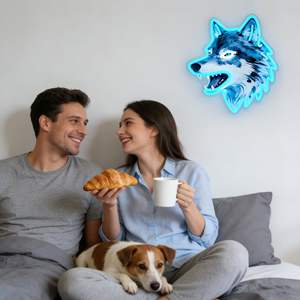 Letrero Luminoso de <span class=keywords><strong>Lobo</strong></span>, Luz LED Atenuable con Impresión UV. Ideal para dormitorio, sala de estar, cuarto de hombre y decoración <span class=keywords><strong>del</strong></span> hogar. - Product Image 6