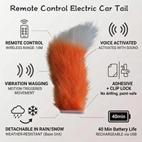 UMOO AFWB2644 Décoration de voiture électrique télécommandée avec queue de renard en fourrure mignonne, commande vocale à distance, rechargeable, pour adultes unisexe