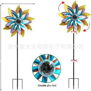 Lámpara Solar de Jardín con Forma de Molino de Viento y Bola de Cristal LED, 8 Horas de Iluminación, Decoración para Exteriores - Product Image 5