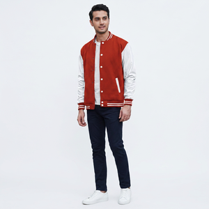 New Wholesale Custom Logo Stand Collar Front Logo Winter Varsity <b>Jacket</b> for <b>Men</b> with <b>Long</b> Sleeves Breathable Plain Dyed - Product Image 1