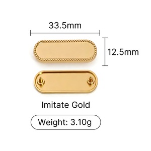 ป้ายโลหะรูปสี่เหลี่ยมผืนผ้าสำหรับเสื้อผ้า ขนาด 35x10 มม. สีโรสโกลด์ สีทอง สีดำเงา สีเงิน สีดำนิกเกิล สีทองด้าน โลหะผสมสังกะสี ตัดด้วยเลเซอร์ ป้ายเรียบ - Product Image 4