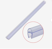 Joint d'étanchéité en plastique pour porte de douche en verre avec joint de charnière à bulles souples, accessoires de salle de bain
