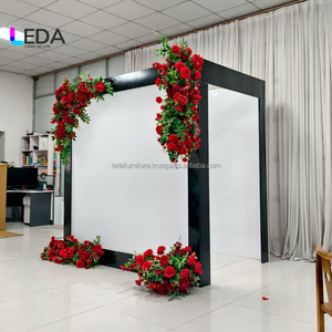 LEDA Marco de arco cuadrado flor Artificial fotomatón decoración de fondo boda escenario telón de fondo - Product Image 4