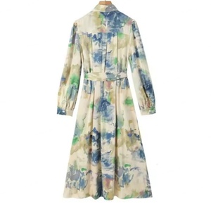 Vestido Casual de Primavera para Mujer, Estampado Retro, Estilo Bohemio, Vestido Camisero de Manga Larga con Botones - Product Image 2