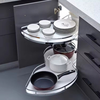 Cesto Giratório Moderno de Metal para Armário de Cozinha Caixing FYXL16 com Fechamento Suave, Impermeável e à Prova de Ferrugem