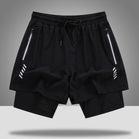 Shorts de sport pour hommes, compression 2 en 1, séchage rapide, double couche avec doublure, 5 pouces