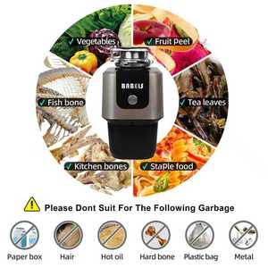 Trituratore Elettrico per Rifiuti Alimentari da 1HP, Funzionamento Silenzioso, Compatto, Facile Installazione, Ecologico, Classe Energetica A - Product Image 5