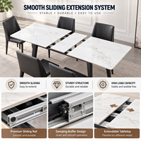 Mécanisme coulissant métallique synchronisé à roulements à billes pour rails de table à manger transformable, extensible pour cuisine et appartement