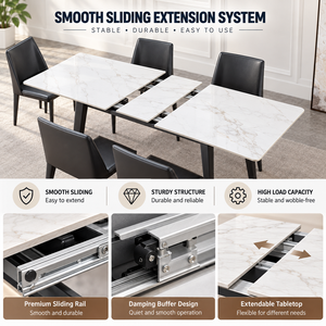 Mécanisme coulissant métallique synchronisé à roulements à billes pour rails de table à manger transformable, extensible pour cuisine et appartement - Product Image 6