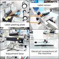 Machine d'étiquetage semi-automatique avant-arrière pour bouteilles, petite et moyenne taille, contrôle PLC, acier inoxydable, modèle 2023, vente chaude