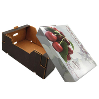 Boîte à fruits en carton ondulé personnalisée avec impression couleur intégrale pour cerises, mangues, pommes, poires, fruits et légumes