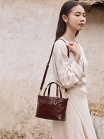 Sac à main de luxe pour femme en cuir véritable haut de gamme, style urbain simple, en cuir de vachette pleine fleur, rétro, avec fermeture éclair, idéal pour l'été