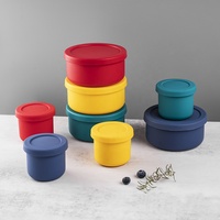Boîte de conservation alimentaire réutilisable en silicone de qualité alimentaire sans BPA, écologique et multi-usages, boîte à lever la pâte à pizza en silicone avec couvercles