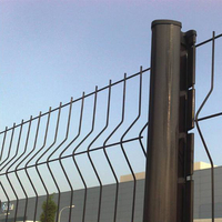Valla de jardín al aire libre, cerca de malla soldada de seguridad 3d con poste de melocotón