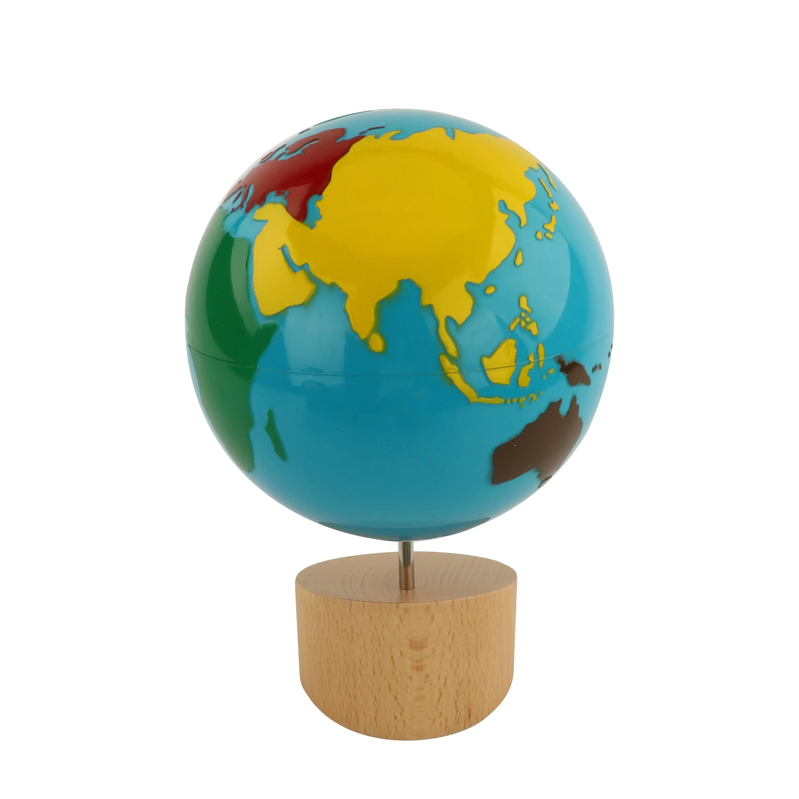 GE084โลก-ชิ้นส่วน Montessori อุปกรณ์วัสดุภูมิศาสตร์ของเล่นไม้ Montessori สำหรับ AMS