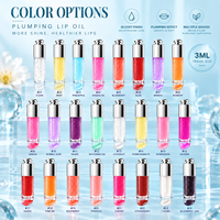 RTS 3ml Plumping Lip Oil Hoge Glans Hydraterende Kleurveranderende Fruit Gloss Lage MOQ 3 stuks Groothandel Aangepast Logo