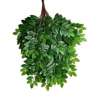 Daun dan Ranting Pohon Sophora Japonica & Jujube Buatan untuk Perlengkapan Pernikahan & Fotografi, Dekorasi Rumah, Lanskap, Tanaman Hijau