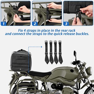 Muestra Gratuita, Fabricante OEM, Bolsa de Viaje Impermeable de Cuero Personalizada para Asiento Trasero de Motocicleta, 45L, para Reequipamiento/Actualización - Product Image 5