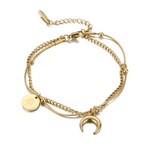 Factory Custom Women Stainless Steel <b>Bracelets</b> 18K Gold Plated Charm <b>Bracelet</b> - Product Image 2
