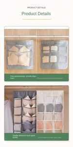 Double-Sided Fabric Hanging Wardrobe Organizer Home Student Dormitory Set with Underwear Storage <b>Bags</b> for Clothes Storage - Product Image 4