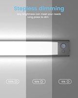Lampu kabinet isi ulang 140LED desain Eropa Sensor gerak dioperasikan baterai dalam ruangan 2 pak Sensor Plug-in magnetik