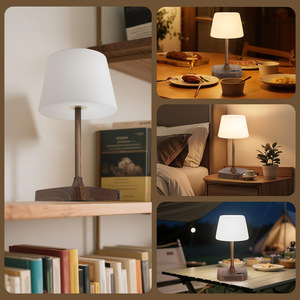 Lámpara de Noche para Dormitorio, Lámpara Táctil Regulable con 3 Colores y 5 Niveles de Brillo, Lámpara de Mesa para Bebés, Lámpara de Noche Recargable Portátil - Product Image 4